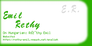 emil rethy business card